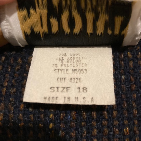 NWT Quirky Kitschy Vintage Patchwork Wool Blazer - Picture 4 of 13